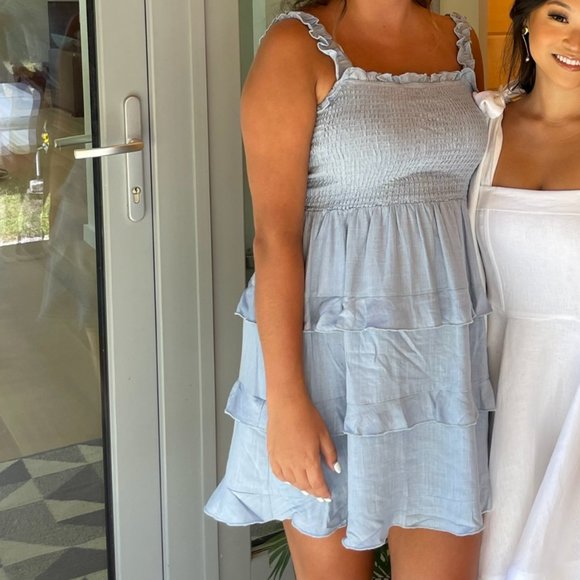 Lulus Dresses & Skirts - Lulus Blue Ruffle Dress
